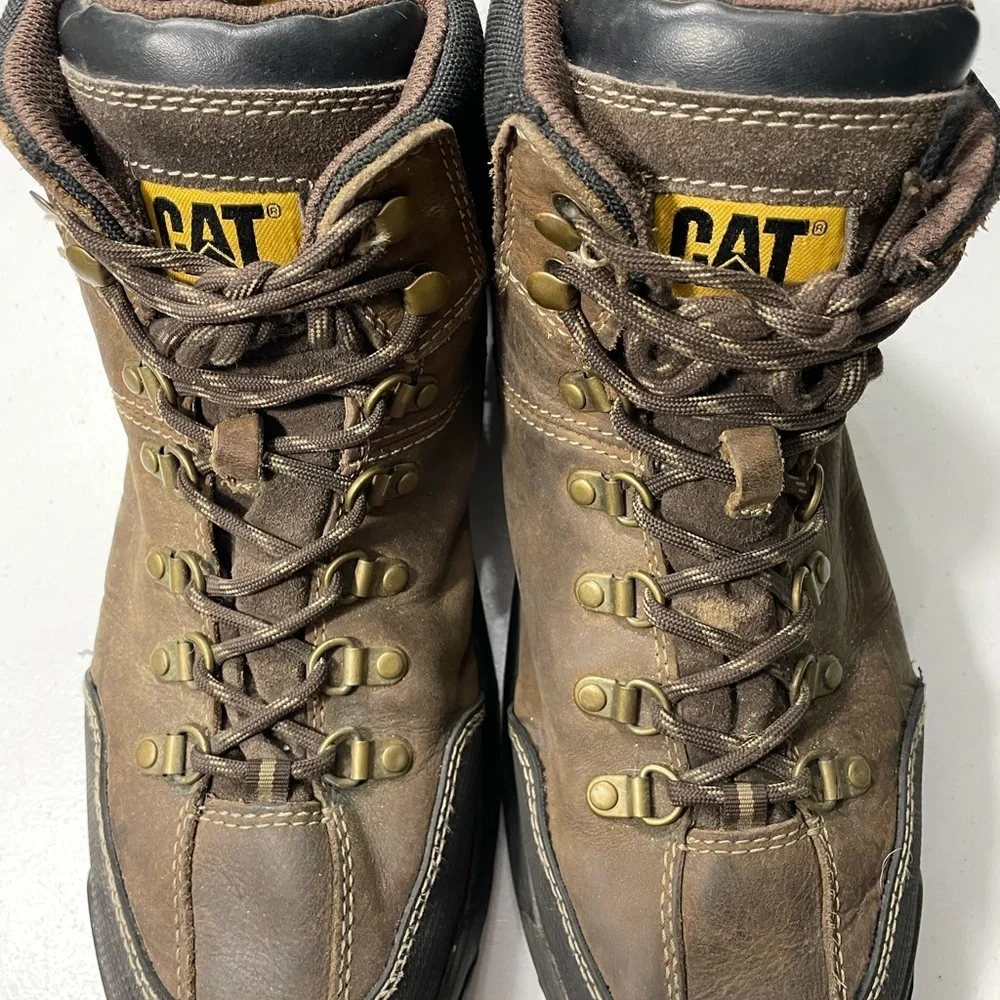 CATERPILLAR Brown Leather Hiking Work Boots Size 12 SB-